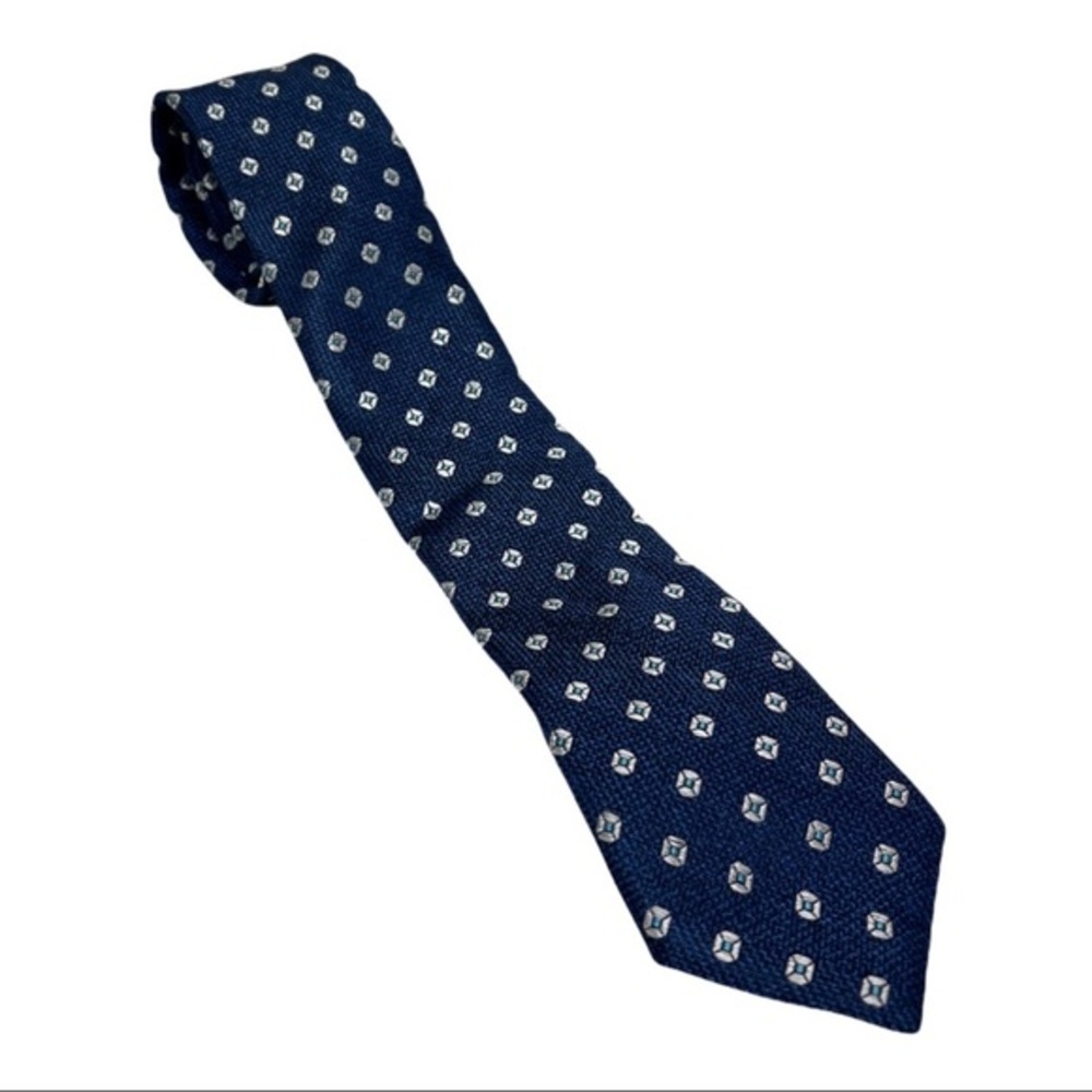SAVILLE ROW Silk Tie Blue Dotted New